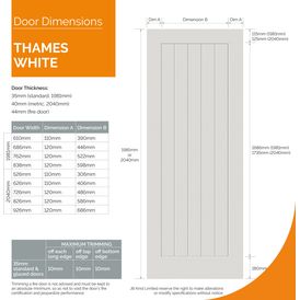 JB Kind Thames Cottage-Style White Primed Internal Door alternative