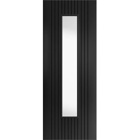 JB Kind Aria Grooved Black Pre-Finished 1 Light Glazed Internal Door