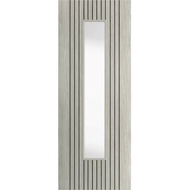 JB Kind Aria Grooved Grey Pre-Finished 1 Light Glazed Internal Door
