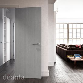 Deanta Pre-Finished Light Grey Ash Veneer Flush FD30 Door alternative