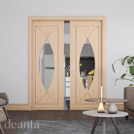 Deanta Amalfi Pre-Finished Oak Glazed Internal Door alternative
