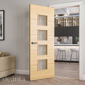 Deanta Augusta Pre-Finished Oak Glazed Internal Door alternative