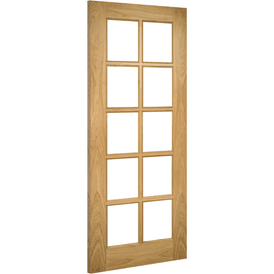 Deanta Bristol Unfinished Oak 10 Light Glazed Internal Door