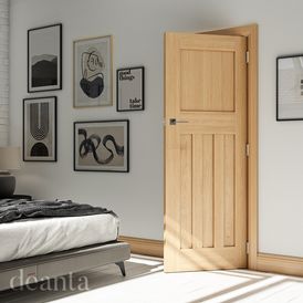 Deanta Cambridge Unfinished Oak Internal Door alternative