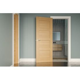 Deanta Coventry Shaker 4 Panel Pre-Finished Oak Internal Door alternative