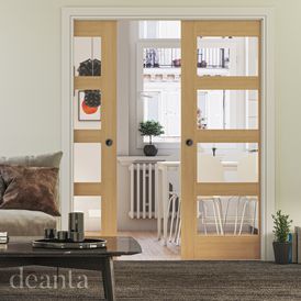 Deanta Coventry Pre-Finished Oak Clear Glazed Door alternative