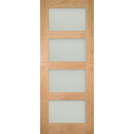 Deanta Coventry Unfinished Oak Frosted Glazed Door