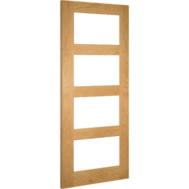 Deanta Coventry Unfinished Oak 4 Light Clear Glazed Door