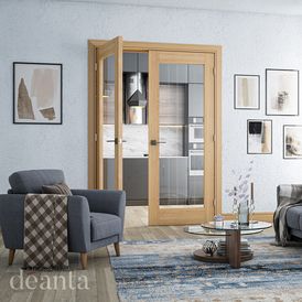 Deanta Ely Pre-Finished Oak 1 Light Glazed Door alternative