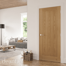 Deanta Ely 5 Panel Unfinished Oak Internal Door alternative