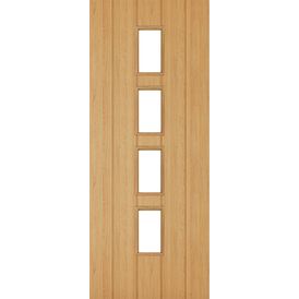 Deanta Galway Unfinished Oak Glazed FD30 Fire Door