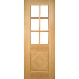 Deanta Kensington Diamond Panel Pre-Finished Oak 6 Light Glazed Internal Door alternative