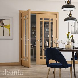 Deanta Kerry Classic Unfinished Oak Fully Glazed Internal Door alternative