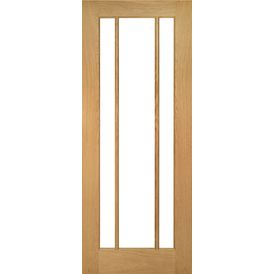 Deanta Norwich Unfinished Oak Clear Glazed Internal Door