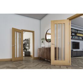Deanta Norwich Unfinished Oak Clear Glazed Internal Door alternative