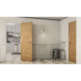 Deanta Seville Modern Contrast Panel Pre-Finished Oak Internal Door alternative