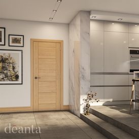 Deanta Seville Pre-Finished Oak FD30 Fire Door alternative