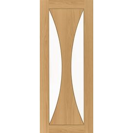 Deanta Sorrento Pre-Finished Oak 2 Light Curved Glazed Internal Door