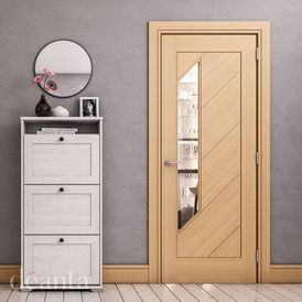 Deanta Torino Pre-Finished Oak Glazed Internal Door alternative