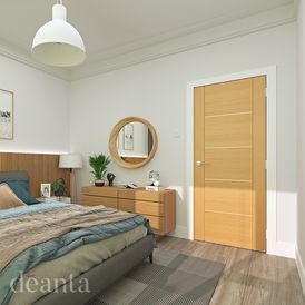 Deanta Valencia Pre-Finished Oak FD30 Fire Door alternative