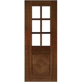 Deanta Kensington Pre-Finished Walnut Clear Glazed Internal Door