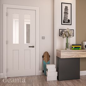 Deanta Eton White Primed Glazed Internal Door alternative