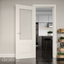 Deanta Madison 2 Panel White Primed 1 Light Glazed Internal Door alternative