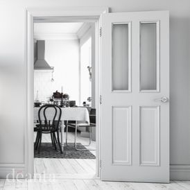 Deanta Rochester Classic Panel White Primed 2 Light Glazed Internal Door