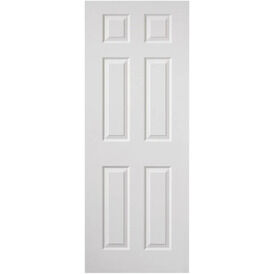 JB Kind 6 Panel Colonist Grained White Primed Internal Door