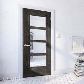 Deanta Montreal Dark Grey Ash Glazed FD30 Fire Door alternative