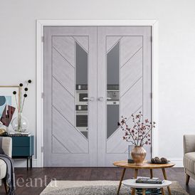 Deanta Torino Light Grey Ash Glazed FD30 Fire Door alternative