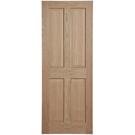 Door Giant Pre-Finished Oak Veneered Victorian-Style 4 Panel Internal Door