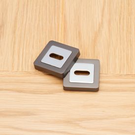 Deanta Escutcheon (Sqaure Rose) - Matt Satin Black/Chrome (Pair) alternative