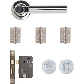 Deanta Arcadia Polished Chrome Bathroom Door Handle Kit