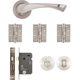 Deanta Fortuna Satin Finish Bathroom Door Handle Pack
