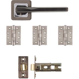 Deanta Hadrian Matt Satin Black Latch Door Handle Kit