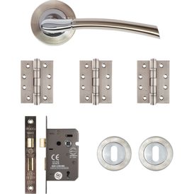 Deanta Hera Satin Nickel Chrome Mortice Door Handle Kit alternative