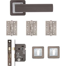 Deanta Invictus Matt Satin Black Mortice Door Handle Pack alternative