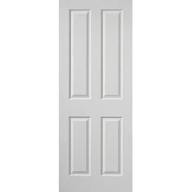 JB Kind Canterbury Grained White Primed FD30 Fire Door