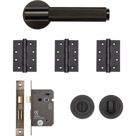 Deanta Sparta Matt Black Bathroom Door Handle Kit alternative
