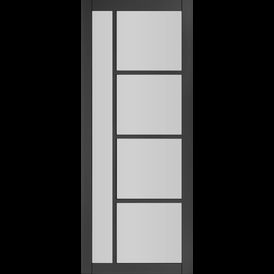 Deanta Brixton Modern Pre-Finished Black 5 Light Glazed Internal Door