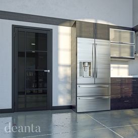 Deanta Brixton Industrial Black Pre-Finished 5 Light Tinted Glazed Internal Door alternative