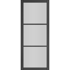 Deanta Camden Pre-Finished Black Clear Glazed Internal Door