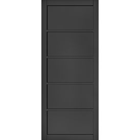Deanta Shoreditch Modern 5 Panel Pre-Finished Black Internal Door