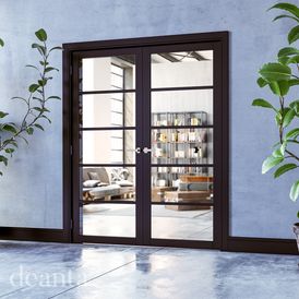 Deanta Shoreditch Industrial Pre-Finished Black 5 Light Glazed Internal Door alternative