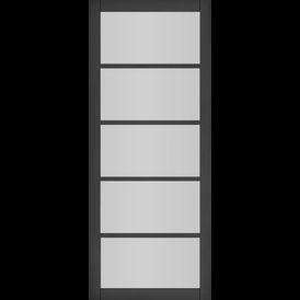 Deanta Shoreditch Industrial Pre-Finished Black 5 Light Glazed Internal Door