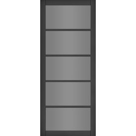 Deanta Shoreditch Pre-Finished Black Tinted 5 Light Glazed Internal Door