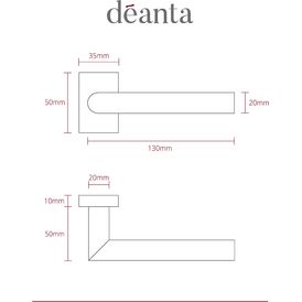 Deanta Ares Matt Black Urban Door Handle on Rectangle Rose alternative