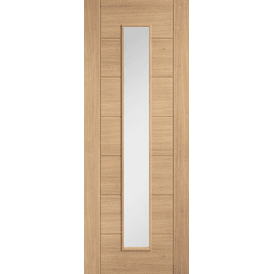 LPD Carini Unfinished Oak Long Light Clear Glazed Internal Door
