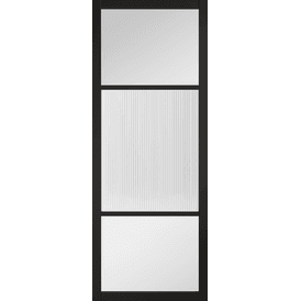 LPD Sutton Pre-Finished Black Reeded Glazed Internal Door